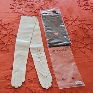 Angelina Cream Long Gloves